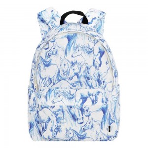 Bags Molo Backpack Mio Blue Horses | PL0000904