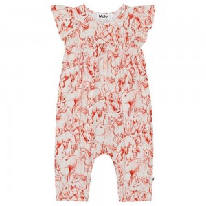 Bodies Babysuits Dziewczynka Molo Fifi Red Horses | PL0001280