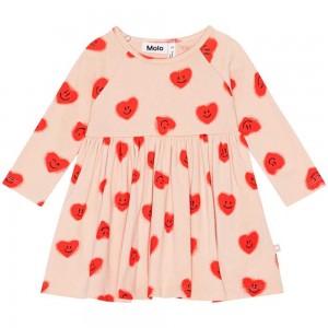 Dresses Dziewczynka Molo Charmaine Red Hearts_ Jersey | PL0001314