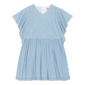 Dresses Dziewczynka Molo Christiana Summer Wash Indigo | PL0000283