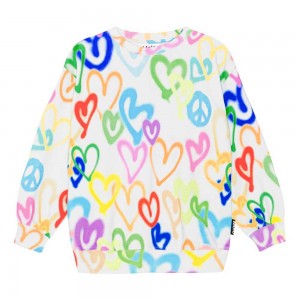 Sweatshirts Cardigans Dziewczynka Molo Monti Variety Hearts | PL0000467