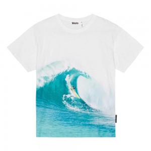 T Shirts Tops Chłopięce Molo Riley Big Wave | PL0000812