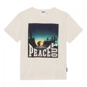 T Shirts Tops Chłopięce Molo Riley Peace Out Skate | PL0000822