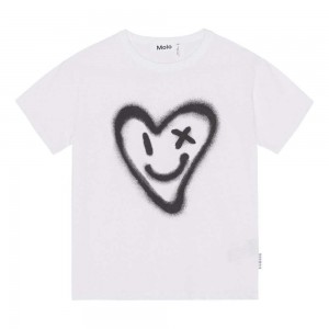 T Shirts Tops Chłopięce Molo Riley Sprayed Heart | PL0000801