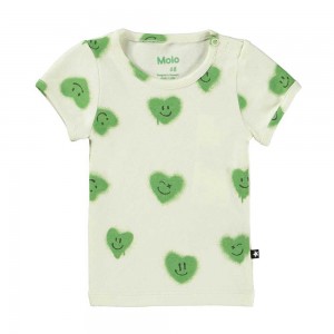 T Shirts Tops Dziewczynka Molo Easy Hearts | PL0001439