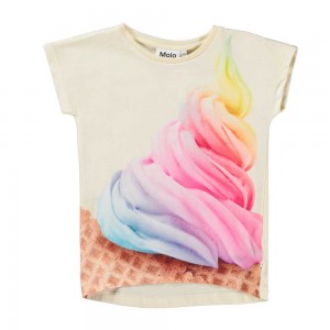 T Shirts Tops Dziewczynka Molo Ragnhilde Rainbow Softice | PL0000528