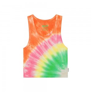 T Shirts Tops Dziewczynka Molo Rippi Tie Dye Joy | PL0000503