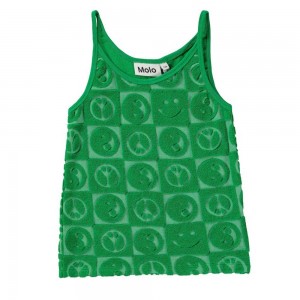 T Shirts Tops Dziewczynka Molo Rizi Bright Green | PL0000180