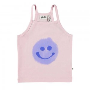 T Shirts Tops Dziewczynka Molo Ronja Lilac Smile | PL0000594