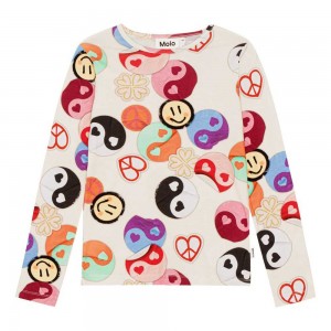 T Shirts Tops Dziewczynka Molo Rose Yin Yang | PL0000558