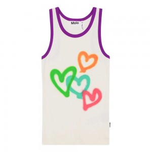 T Shirts Tops Dziewczynka Molo Rosie Four Hearts | PL0000513