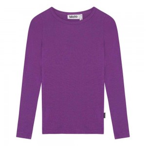 T Shirts Tops Dziewczynka Molo Ruana Purple Dusk | PL0000589