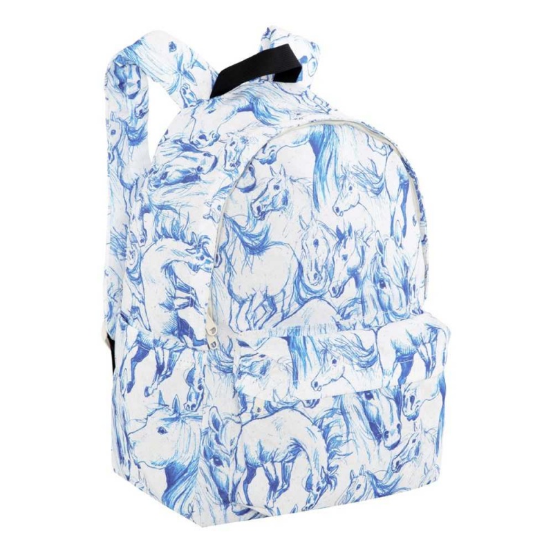 Bags Molo Backpack Mio Blue Horses | PL0000904