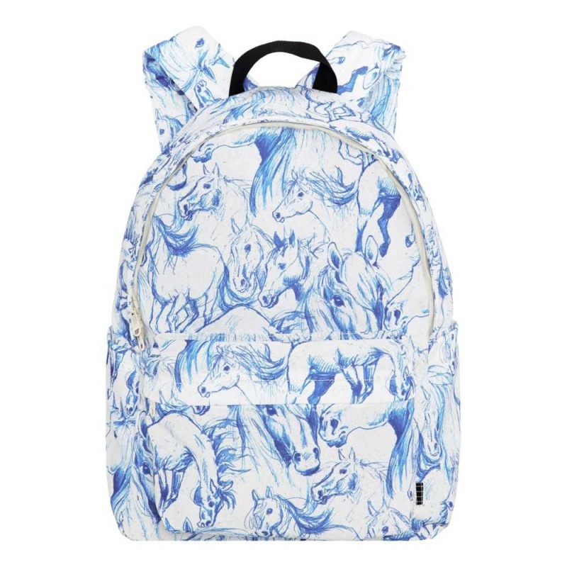 Bags Molo Backpack Mio Blue Horses | PL0000904