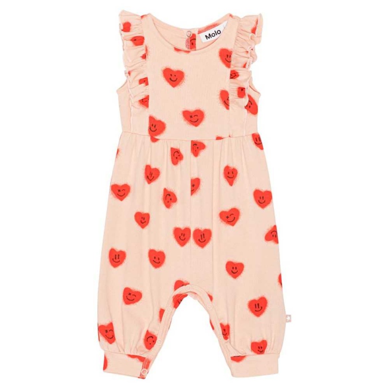 Bodies Babysuits Dziewczynka Molo Fallon Red Hearts_ Jersey | PL0001283