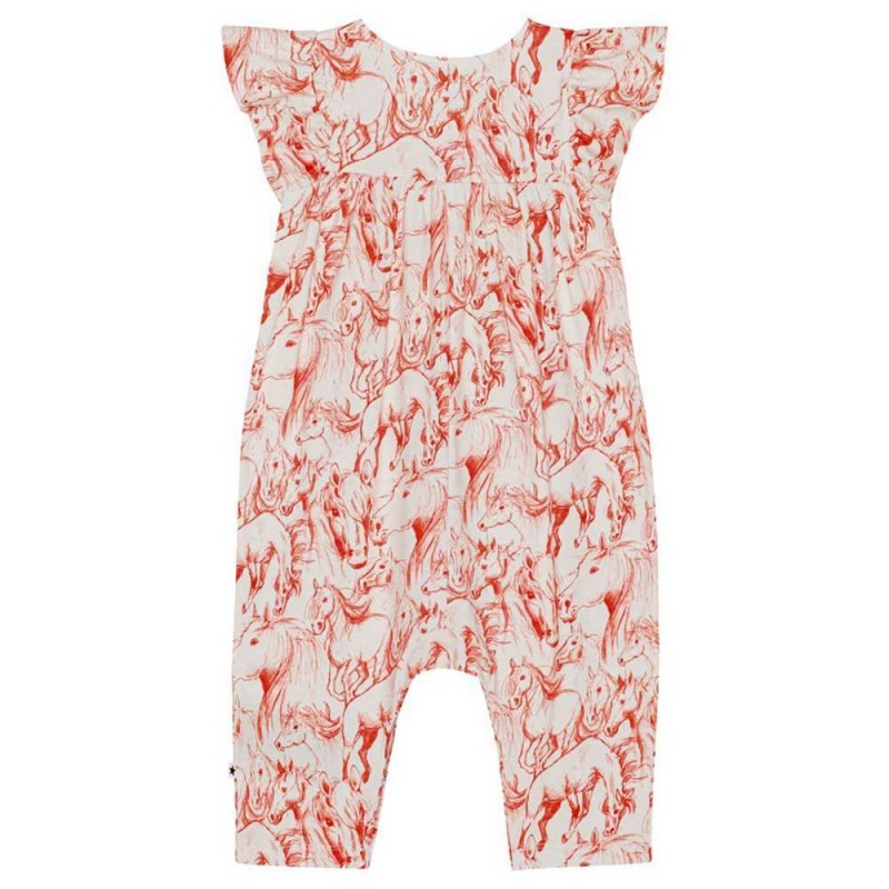 Bodies Babysuits Dziewczynka Molo Fifi Red Horses | PL0001280