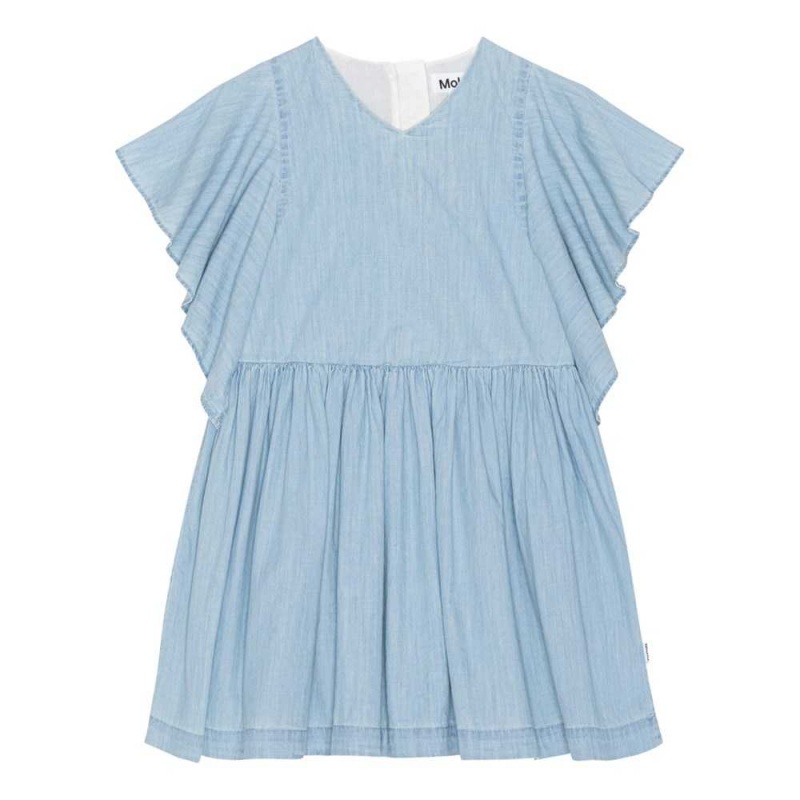 Dresses Dziewczynka Molo Christiana Summer Wash Indigo | PL0000283