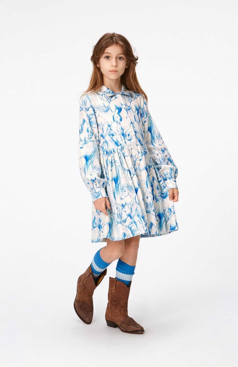 Dresses Dziewczynka Molo Christy Blue Horses | PL0000277