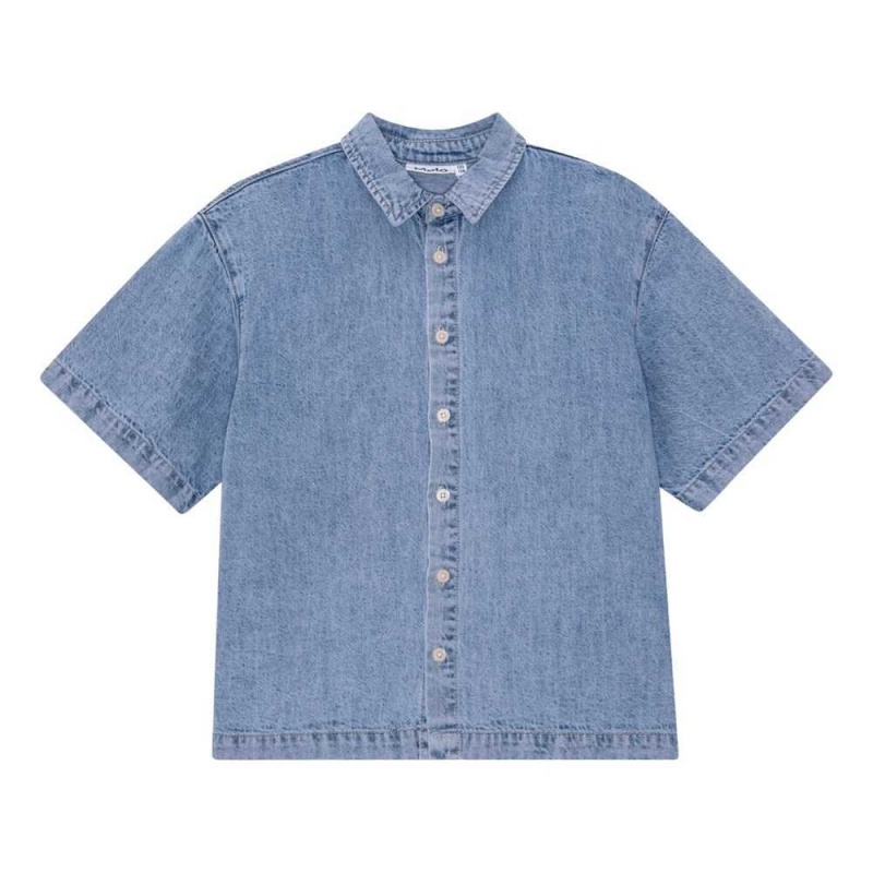 Shirts Chłopięce Molo Richie Bleach Denim | PL0000683