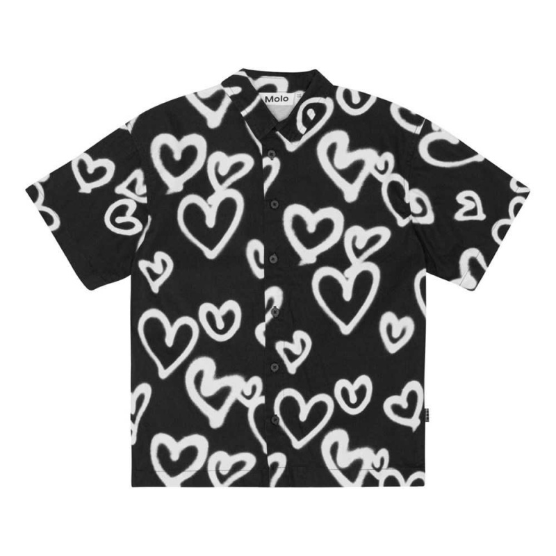 Shirts Chłopięce Molo Richie Sprayed Hearts | PL0000682