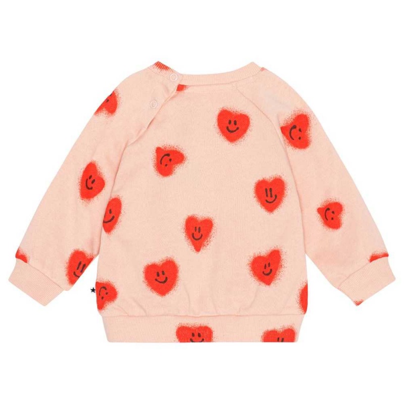 Sweatshirts Cardigans Dziewczynka Molo Disc Red Hearts | PL0001407