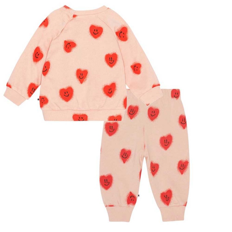 Sweatshirts Cardigans Dziewczynka Molo Disc Set Red Hearts | PL0001408