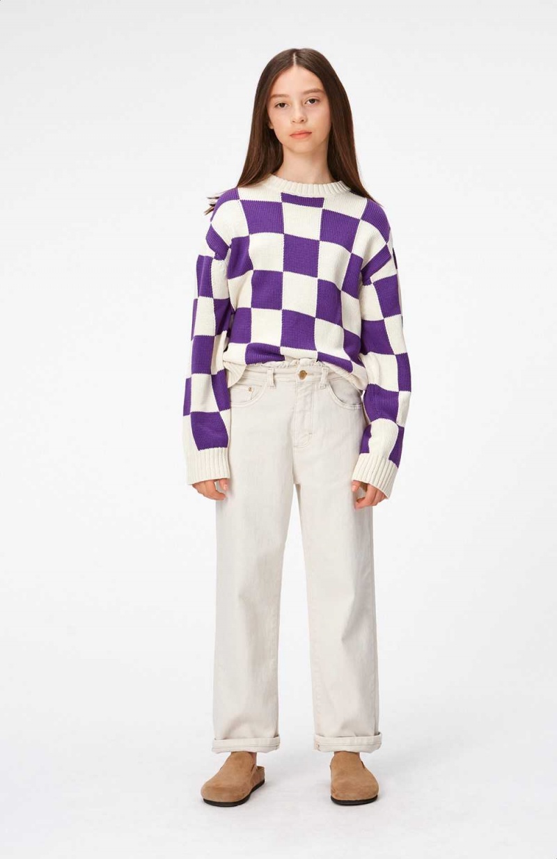 Sweatshirts Cardigans Dziewczynka Molo Gertina Purple Shell Check | PL0000314