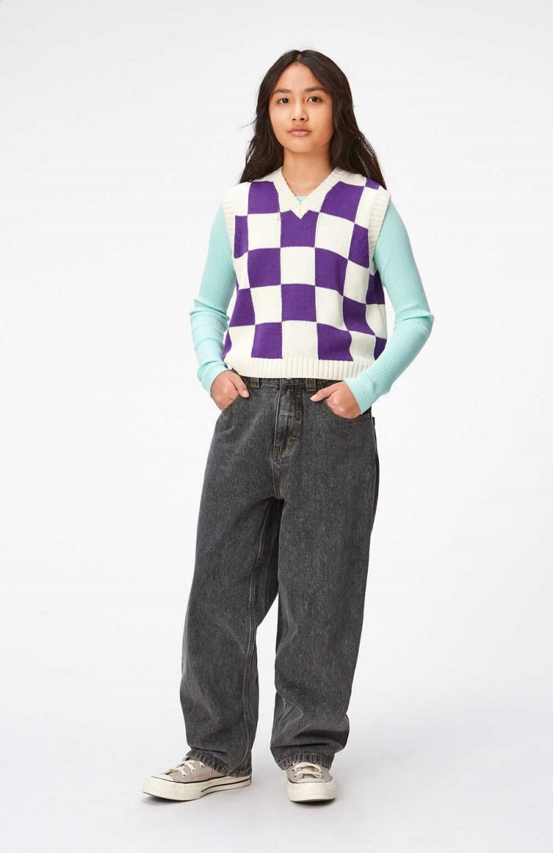 Sweatshirts Cardigans Dziewczynka Molo Gitta Purple Shell Check | PL0000311