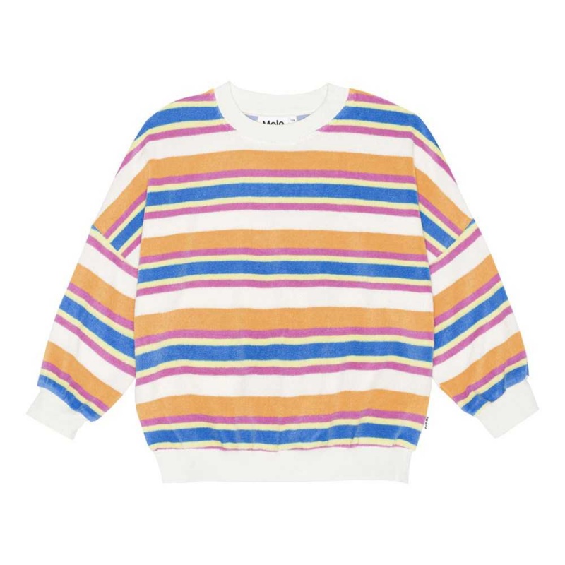 Sweatshirts Cardigans Dziewczynka Molo Marika Artist Stripe | PL0000474