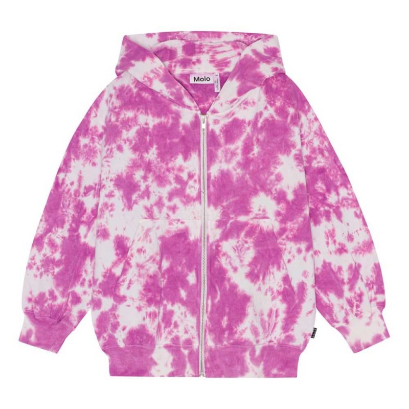 Sweatshirts Cardigans Dziewczynka Molo Mazz Purple Pink Dye | PL0000471