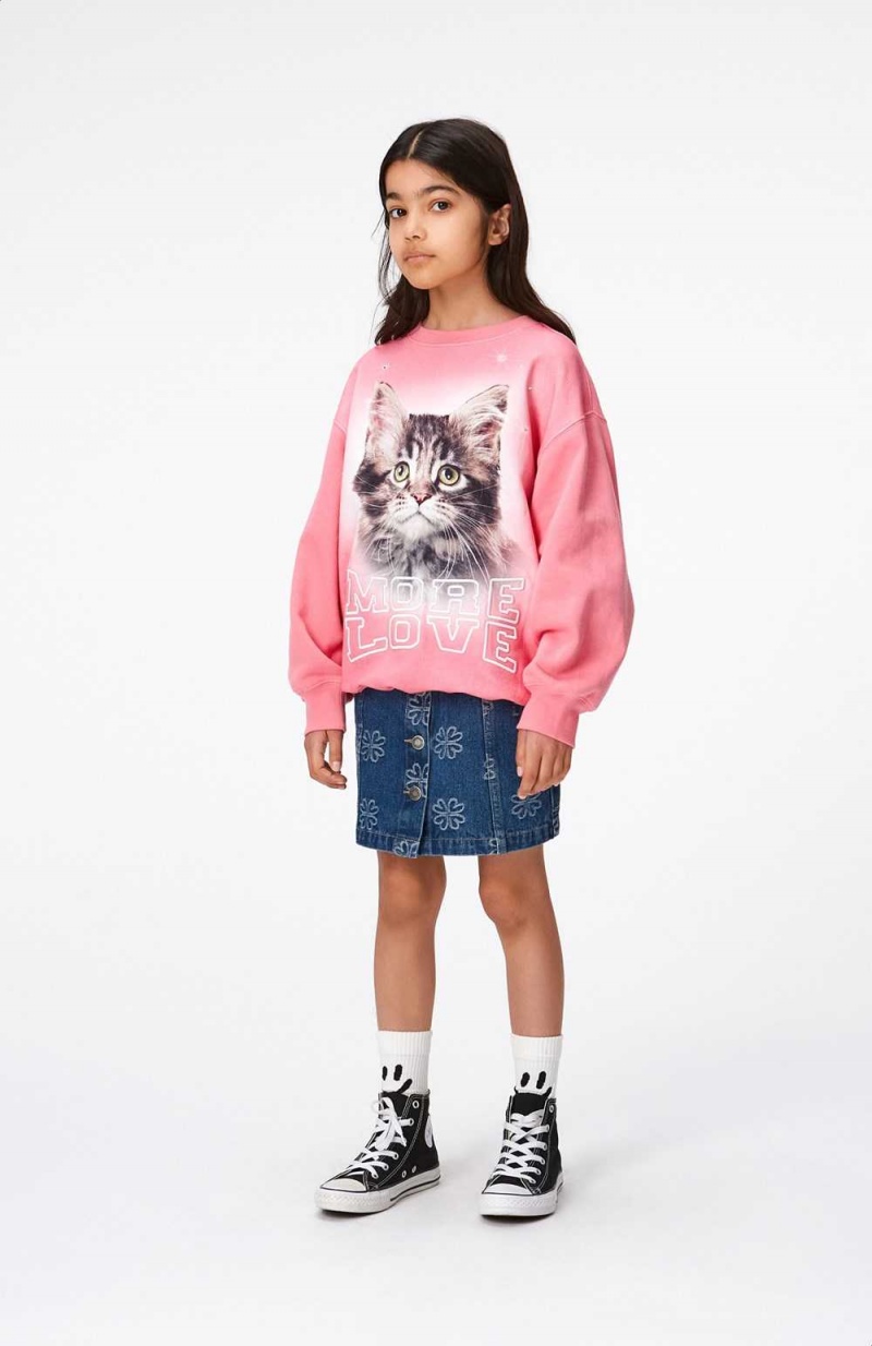 Sweatshirts Cardigans Dziewczynka Molo Monti More Love Cat | PL0000479