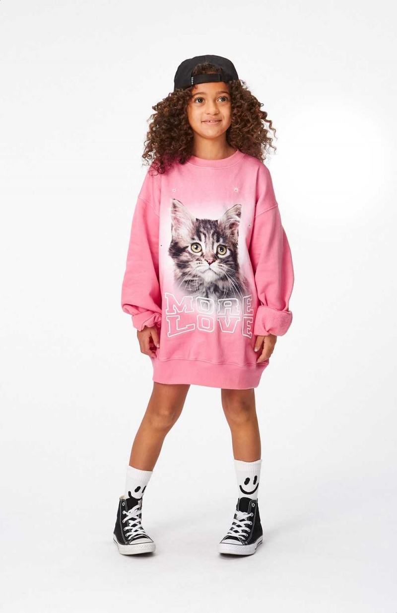 Sweatshirts Cardigans Dziewczynka Molo Monti More Love Cat | PL0000479