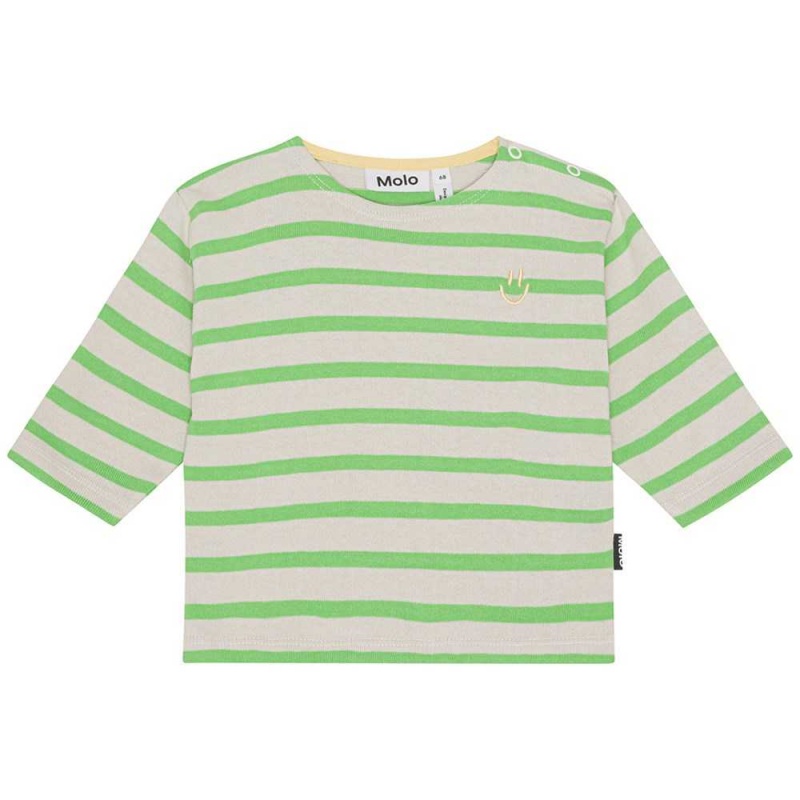 T Shirts Tops Chłopięce Molo Edarko Grass Stripe | PL0001422