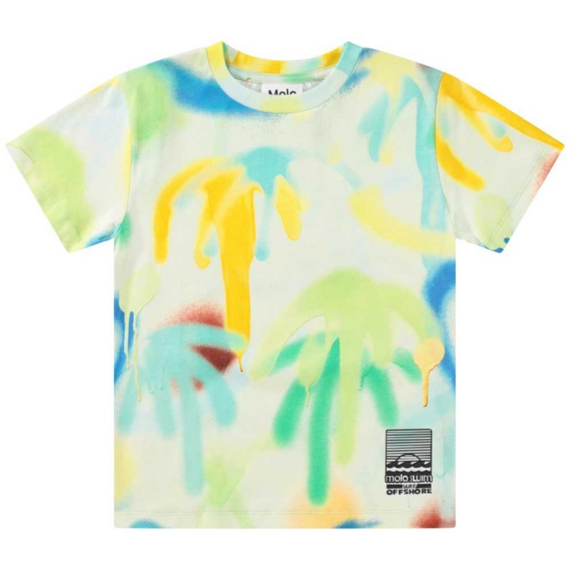 T Shirts Tops Chłopięce Molo Rame Palmtree Spray | PL0000626