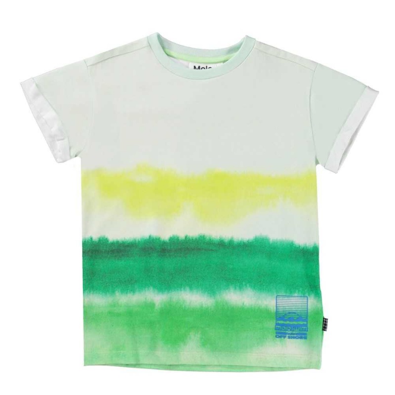 T Shirts Tops Chłopięce Molo Randon Aqua Green | PL0000636