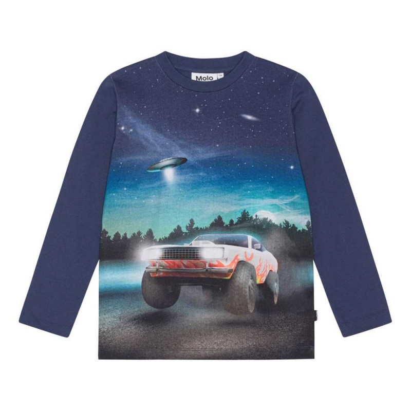 T Shirts Tops Chłopięce Molo Reif Car And UFO | PL0000847