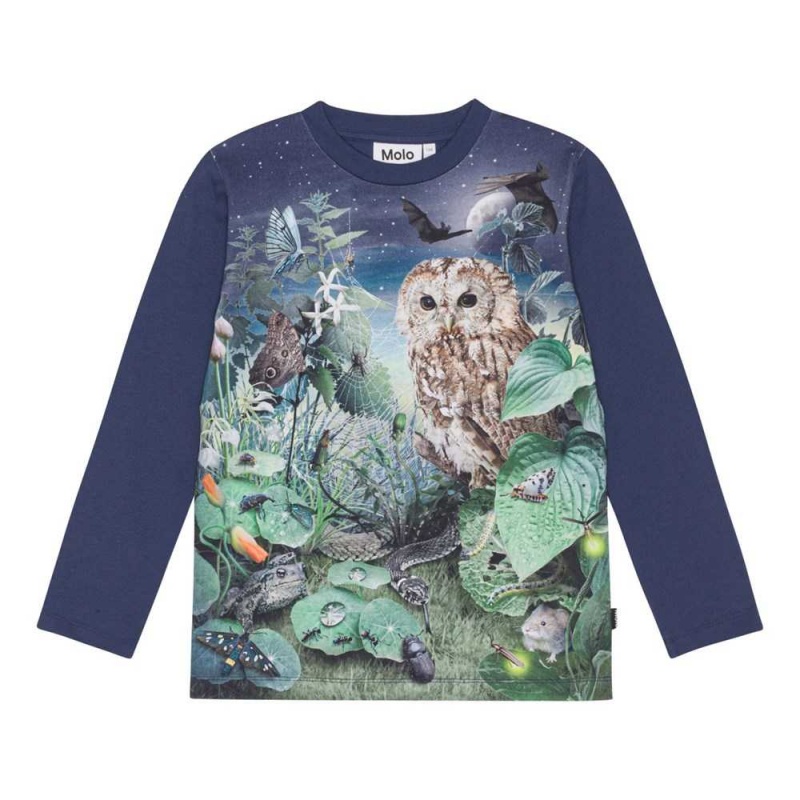 T Shirts Tops Chłopięce Molo Reif Night Garden | PL0000828