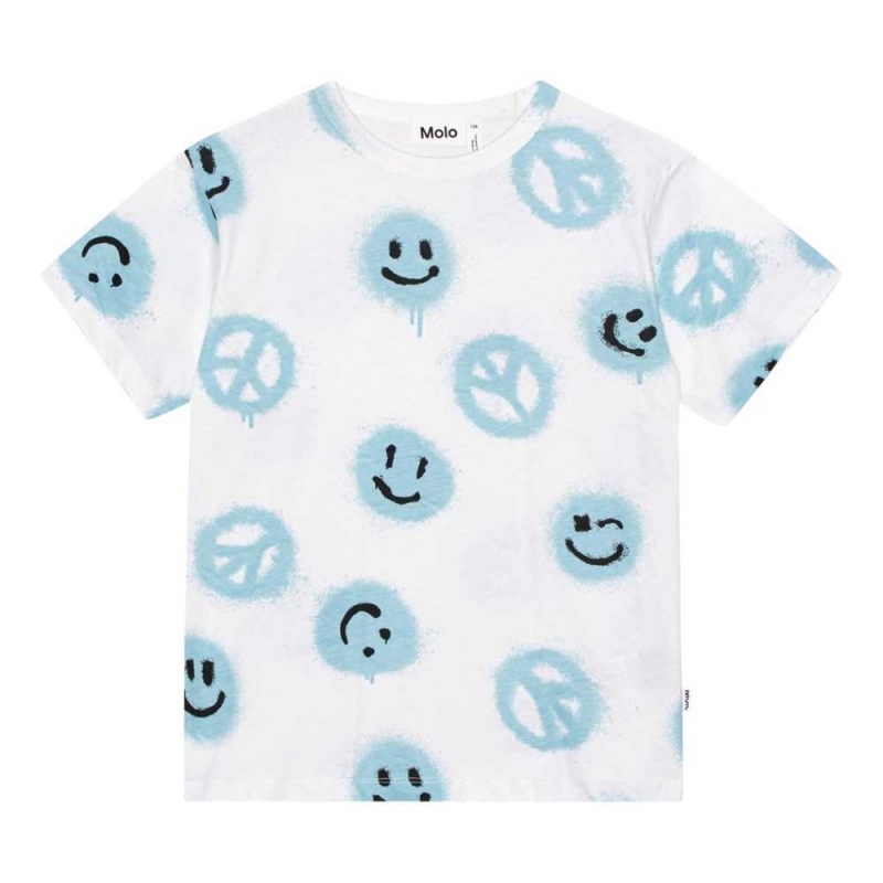 T Shirts Tops Chłopięce Molo Riley Easy Peacy Pool | PL0000788