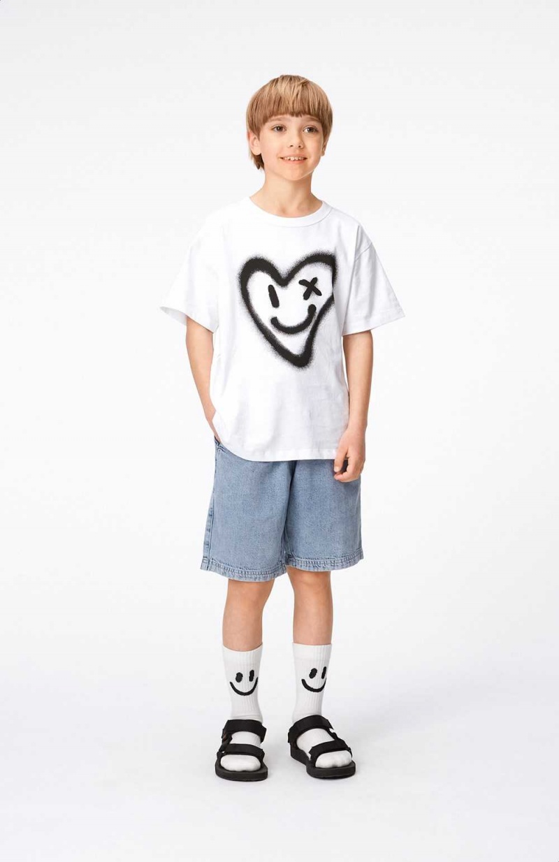 T Shirts Tops Chłopięce Molo Riley Sprayed Heart | PL0000801