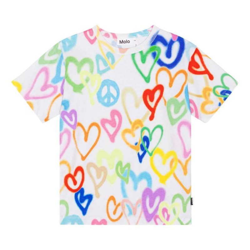 T Shirts Tops Chłopięce Molo Riley Variety Hearts | PL0000786