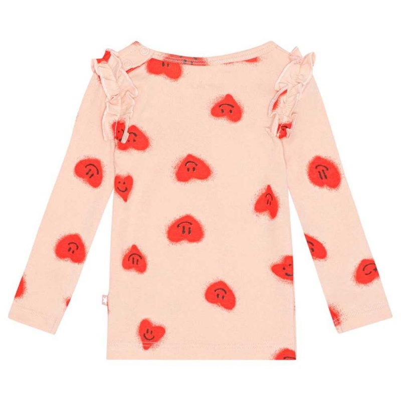 T Shirts Tops Dziewczynka Molo Emma Red Hearts_ Jersey | PL0001449