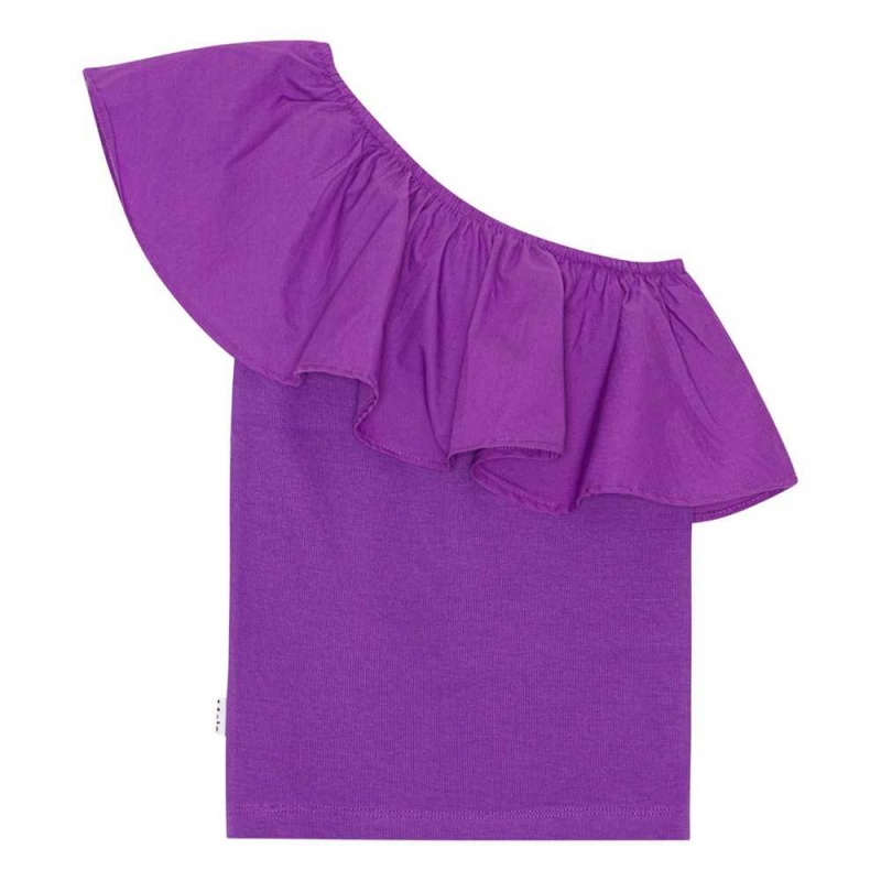 T Shirts Tops Dziewczynka Molo Rebecca Purple Dusk | PL0000519