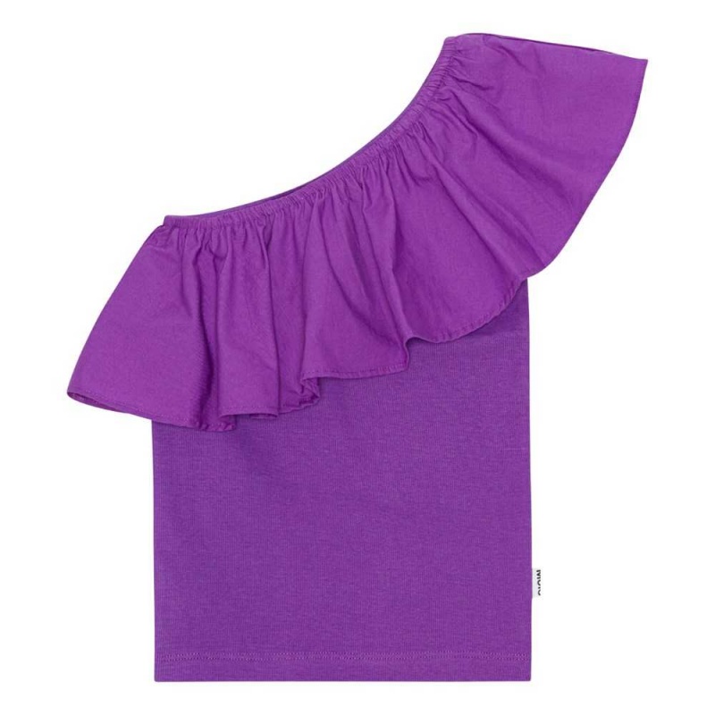 T Shirts Tops Dziewczynka Molo Rebecca Purple Dusk | PL0000519