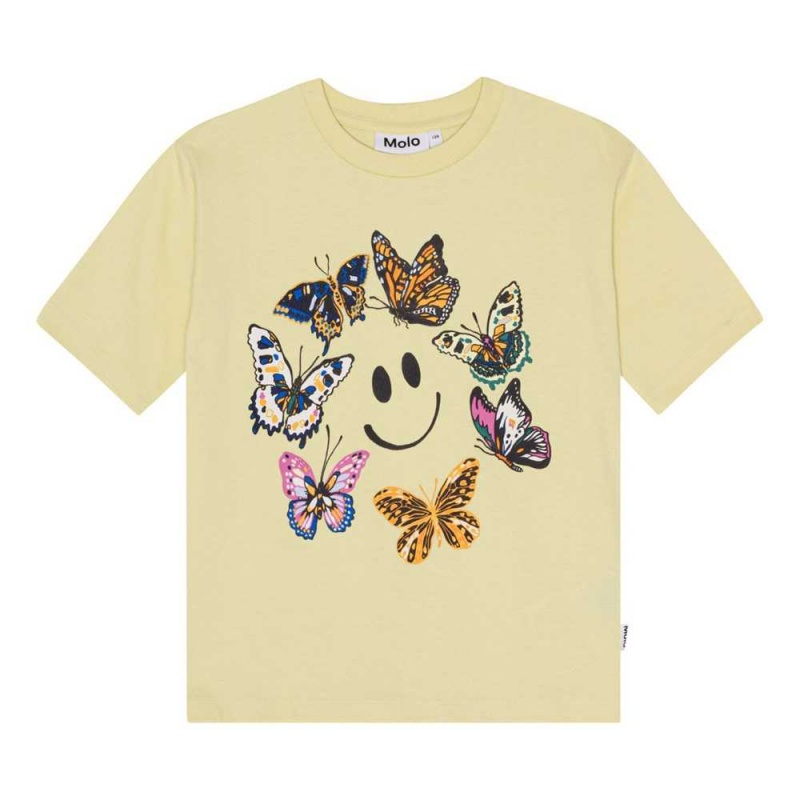 T Shirts Tops Dziewczynka Molo Reen Happy Butterflies | PL0000534