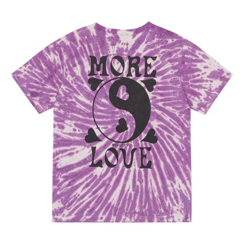 T Shirts Tops Dziewczynka Molo Riley Love Tie Dye | PL0000563