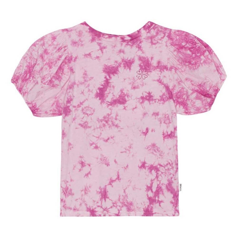 T Shirts Tops Dziewczynka Molo Ritta Purple Tie Dye | PL0000541