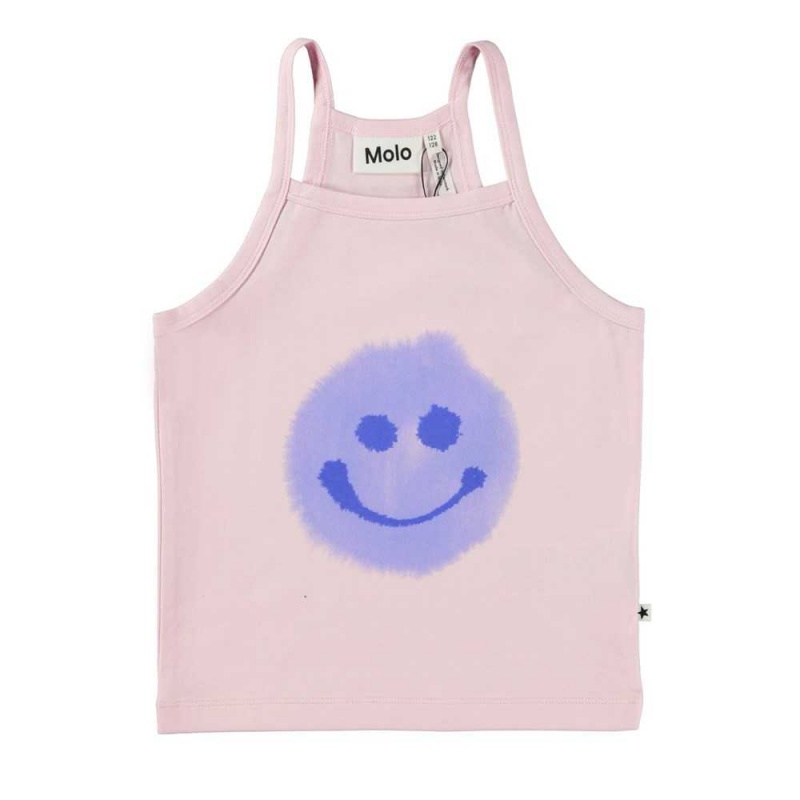 T Shirts Tops Dziewczynka Molo Ronja Lilac Smile | PL0000185