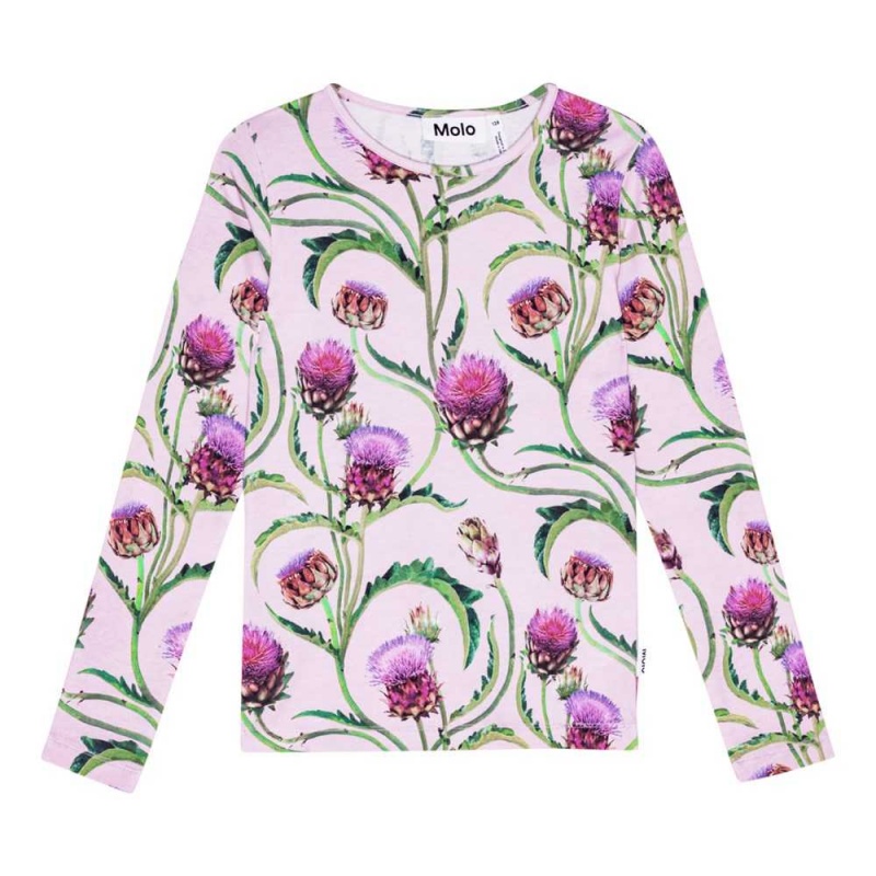 T Shirts Tops Dziewczynka Molo Rose Artichoke Glow | PL0000540