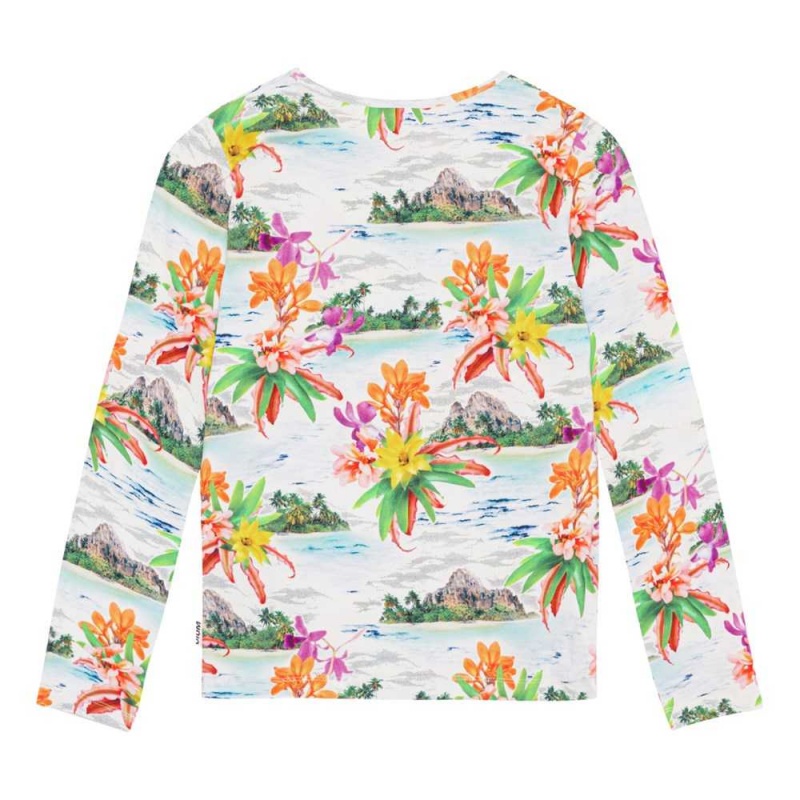 T Shirts Tops Dziewczynka Molo Rose Tropical Islands | PL0000517