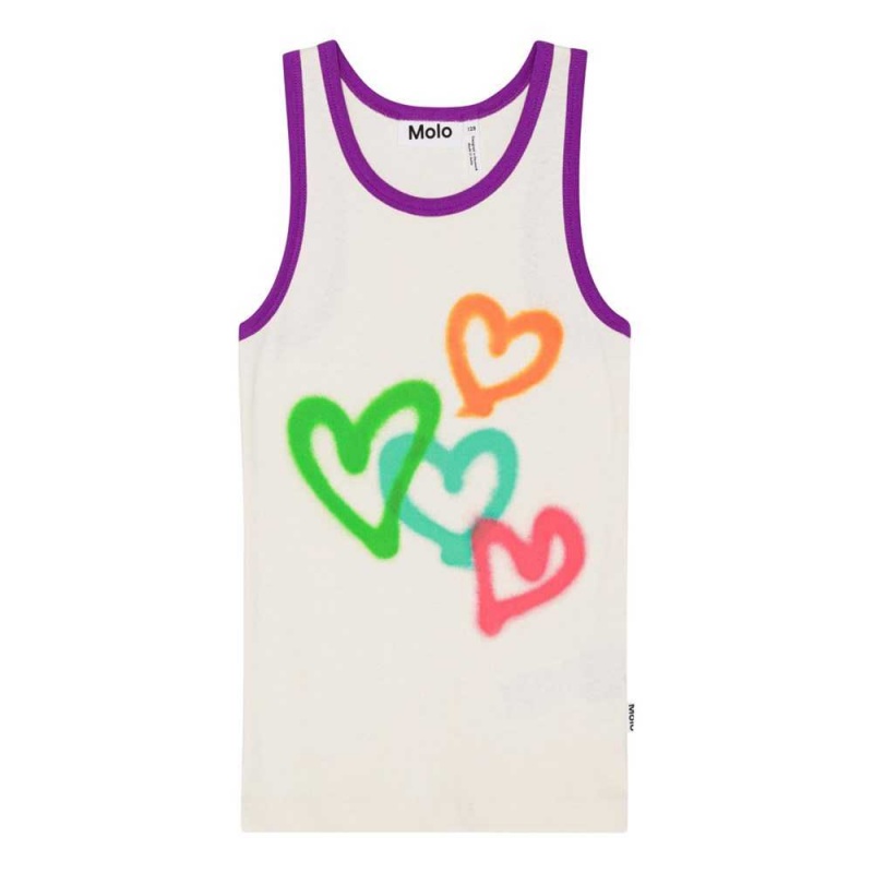 T Shirts Tops Dziewczynka Molo Rosie Four Hearts | PL0000513